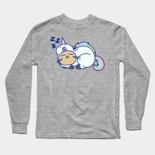 Sleepy Unicorn Cat Long Sleeve T-Shirt